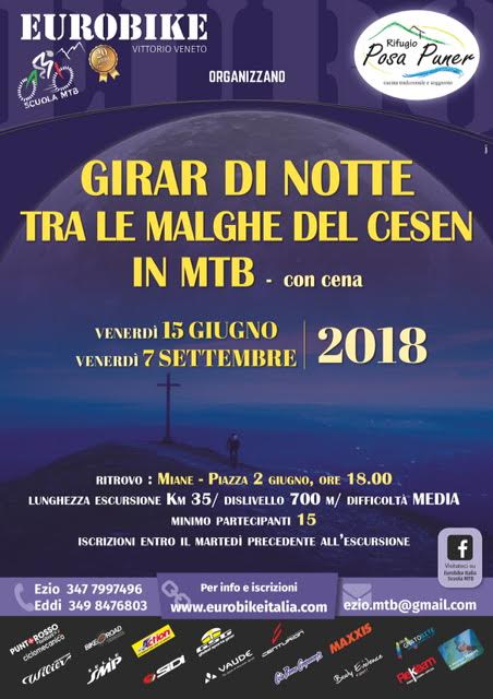 15.06.2018 Escursione Notturna Malghe del Cesen